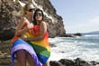 Photo: couple of women in love with lesbian rainbow flat couple of women in love with lesbian rainbow flat