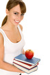 Foto: Young woman holding books Young woman holding books