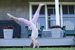 Girl doing Gymnastics.