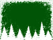 Christmas trees and snowflakes frame