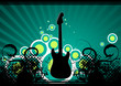 Urban music guitar background - Vector