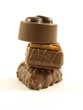 Chocolate candies on isolated background.