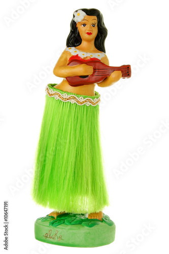Photo: Dashboard Hula wiggler doll isolated on white Dashboard Hula wiggler doll isolated on white