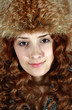 Portrait of girl in fox cap