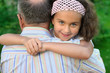 Grandfather and kid outdoors