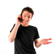 Young man calling with cellphone