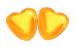 a pair of golden hearts