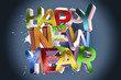 Illustration os Happy New Year with 3d text