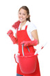 Cute Maid With Cleaning Supplies Cute Maid With Cleaning Supplies