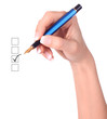 List of checkboxes and hand with pen List of checkboxes and hand with pen