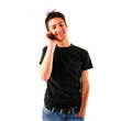 Good looking boy calling with cellphone Good looking boy calling with cellphone