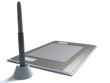 Graphic tablet with pen on white background Graphic tablet with pen on white background