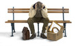Sad man on a bench