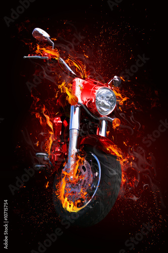 Fiery motorcycle