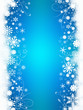 Snow on blue background