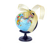 World globe and golden ribbon