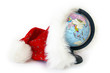 World globe and Santa Claus hat