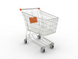 Shopping cart. 3D generated image.
