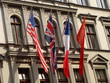 Flags of four superpowers