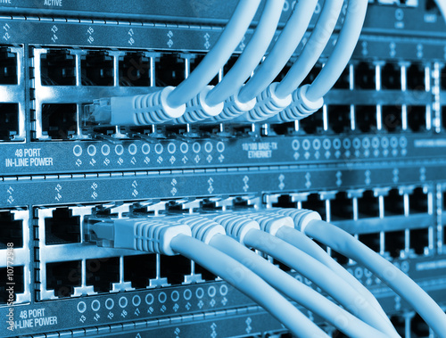 Photo: patch cords and network switch patch cords and network switch