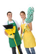 Attractive Cleaning Man and Woman Attractive Cleaning Man and Woman