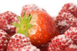 strawberry and raspberry close up