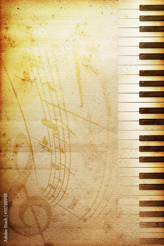 Illustration: old piano paper old piano paper