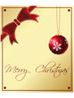 Christmas background with bow and christmas ball
