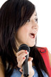 young girl with microphone