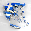 3d flag map of greece