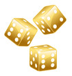 Golden dices vector and isolated Golden dices vector and isolated