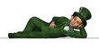 Leprechaun Laying on an Edge - 3D render