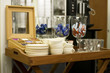 Photo: coffee and tea on wooden serving tray coffee and tea on wooden serving tray