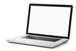 New laptop with white screen on a white background