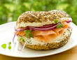 fresh bagel with salmon