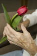 Senior with the flower