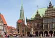 Rathaus am Marktplatz Bremen mit Kirche Unser Lieben Frauen