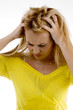 young female having headache