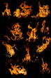 Isolated flames set