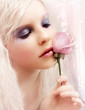 The gentle girl with a rose