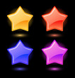 Set of vector glossy stars
