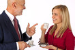 business man & female in conversation