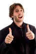 excited male with thumbs up