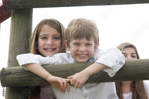 Photo: Portrait of Family, boy and sisters Portrait of Family, boy and sisters