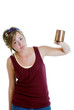 Teenager sad over her empty cup