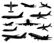 High detail civilian plane silhouettes