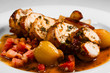 rabbit beef-roll with vegetables under the sauce