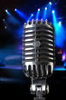Vintage Microphone in Close-Up View Vintage Microphone in Close-Up View