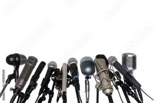 Photo: Microphones At Press Conference Microphones At Press Conference