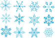 a set of snowflakes